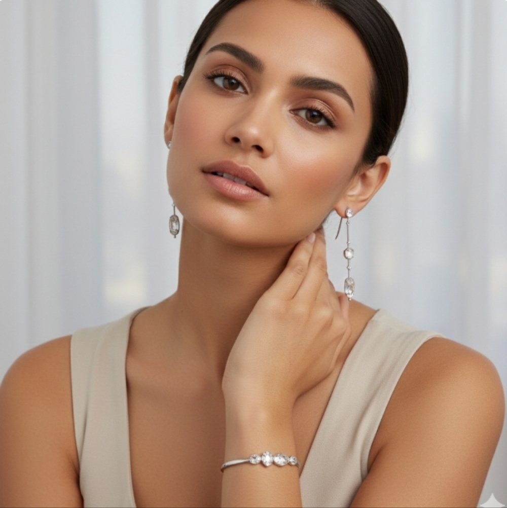 Kendra Scott Silver Bracelet & Earrings